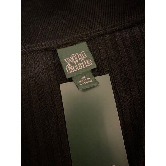 NWT Wild Fable womes black fitted button down collar short sleeve mini dress XS - Picture 7 of 8